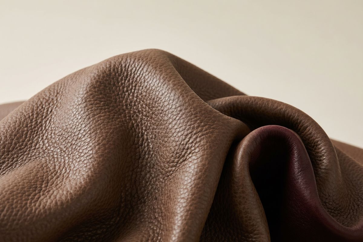 Milled pebbled leather grain