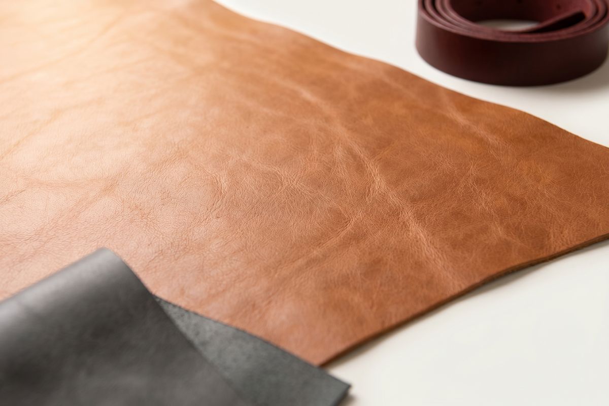 Natural grain leather surface