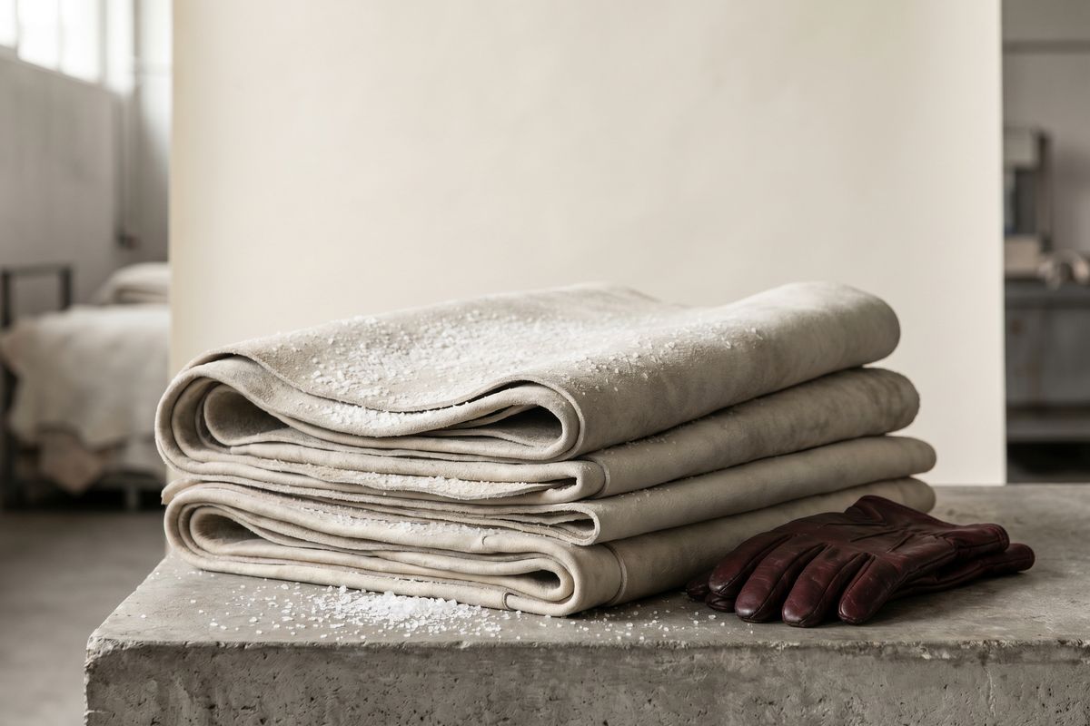 Raw salted bull hides
